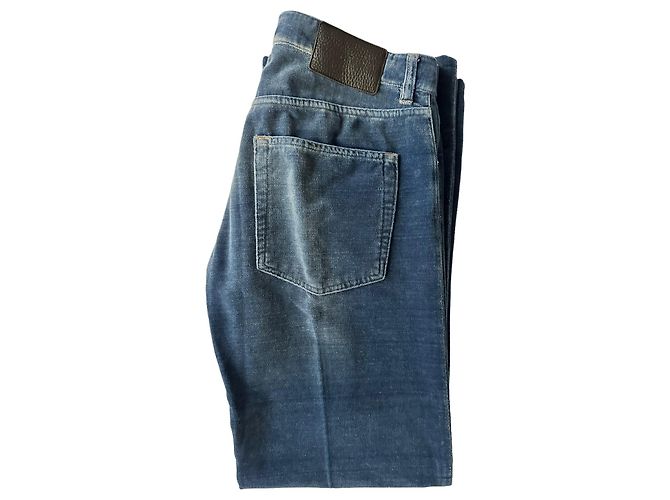 Louis Vuitton Pantalone vintage in velluto di cotone Blu - vista 10