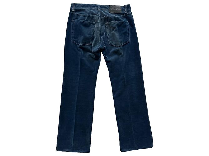 Louis Vuitton Pantalone vintage in velluto di cotone Blu - vista 2
