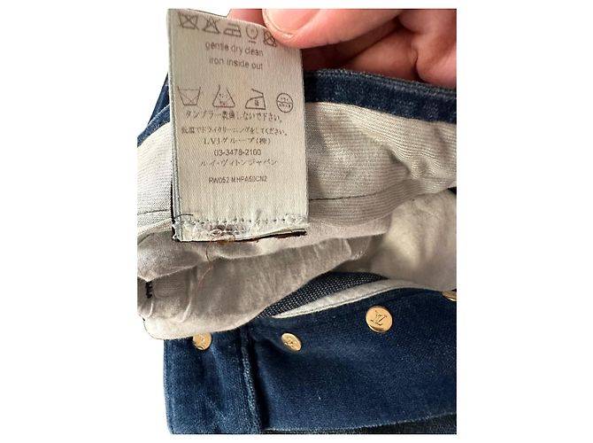 Louis Vuitton Pantalone vintage in velluto di cotone Blu - vista 9