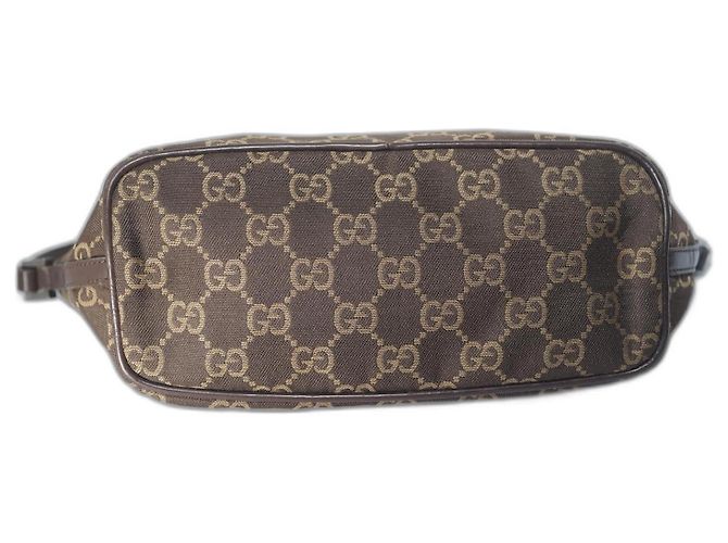 Ophidia AUTH GUCCI Mini borsa a mano modello GG TELA MARRONE SCURO CON MANICO MARRONE - vista 4