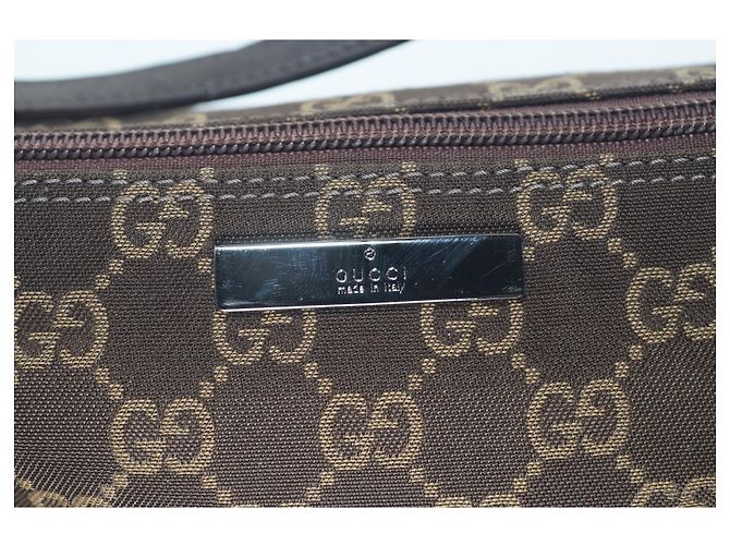 Ophidia AUTH GUCCI Mini borsa a mano modello GG TELA MARRONE SCURO CON MANICO MARRONE - vista 5
