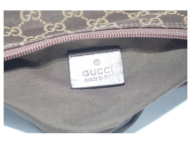 Ophidia AUTH GUCCI Mini borsa a mano modello GG TELA MARRONE SCURO CON MANICO MARRONE - vista 6