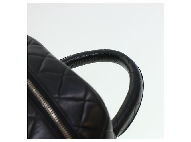 CHANEL Vanity Cosmetic Pouch Pelle di agnello Nero CC Auth bs6203 - vista 14