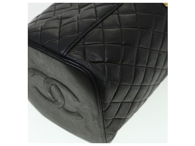 CHANEL Vanity Cosmetic Pouch Pelle di agnello Nero CC Auth bs6203 - vista 16