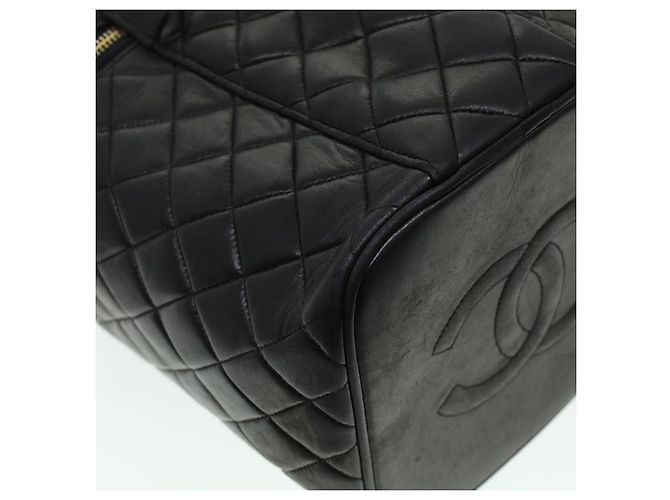 CHANEL Vanity Cosmetic Pouch Pelle di agnello Nero CC Auth bs6203 - vista 17