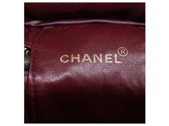CHANEL Vanity Cosmetic Pouch Pelle di agnello Nero CC Auth bs6203 - vista 19