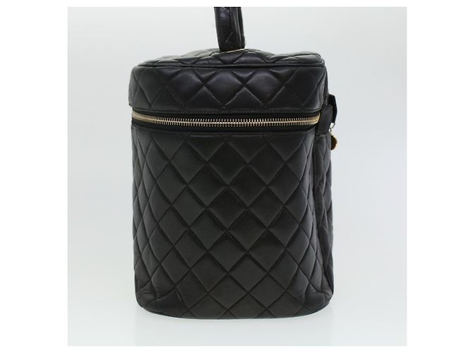 CHANEL Vanity Cosmetic Pouch Pelle di agnello Nero CC Auth bs6203 - vista 3