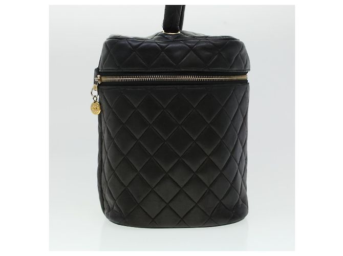 CHANEL Vanity Cosmetic Pouch Pelle di agnello Nero CC Auth bs6203 - vista 4