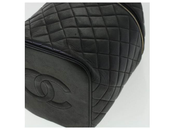 CHANEL Vanity Cosmetic Pouch Pelle di agnello Nero CC Auth bs6203 - vista 8