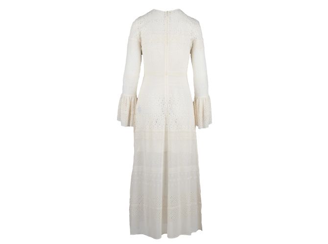 Saint Laurent besticktes langes Kleid Weiß - Ansicht 2