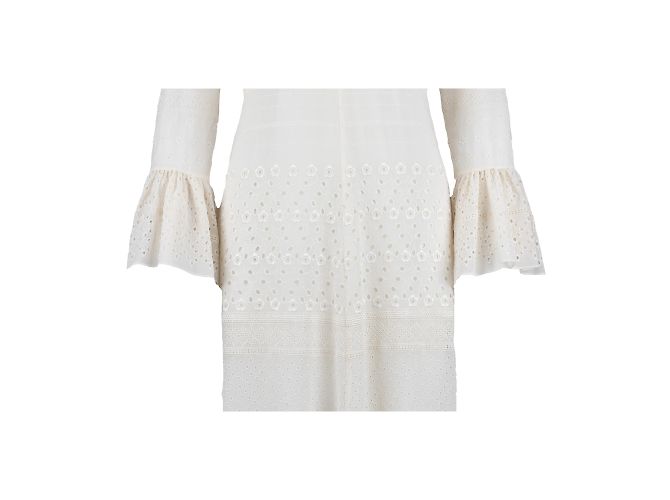 Saint Laurent besticktes langes Kleid Weiß - Ansicht 5