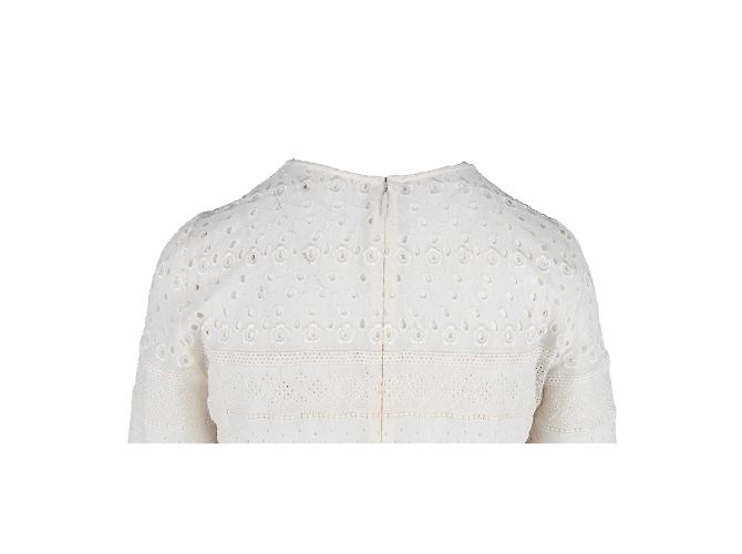 Saint Laurent besticktes langes Kleid Weiß - Ansicht 6