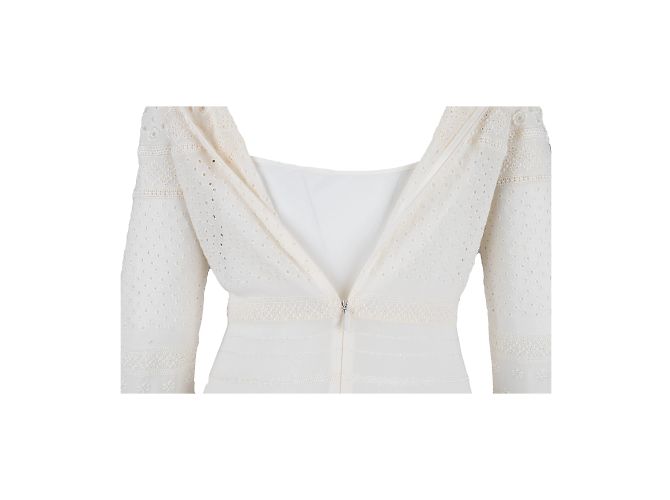 Saint Laurent besticktes langes Kleid Weiß - Ansicht 7
