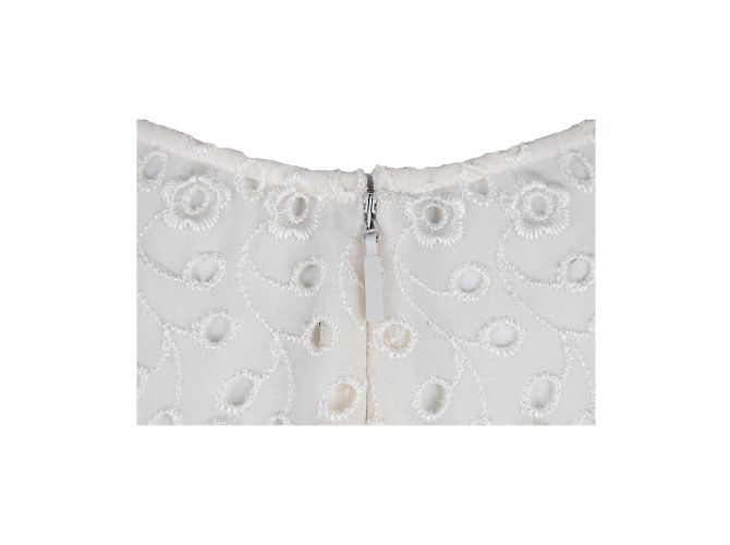 Saint Laurent besticktes langes Kleid Weiß - Ansicht 8
