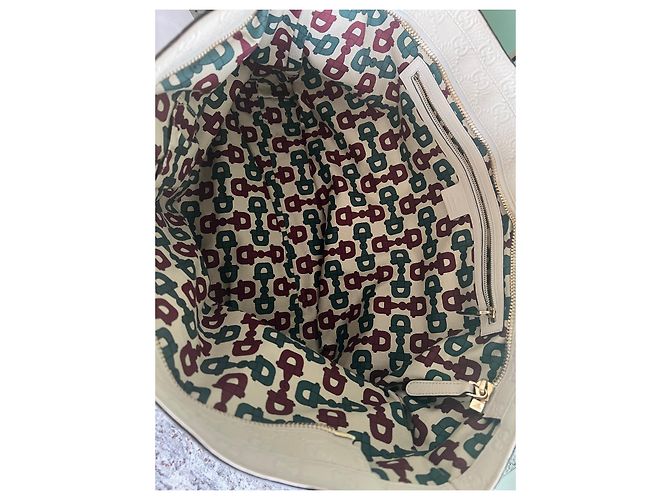 Borsa Gucci in pelle color crema - vista 7