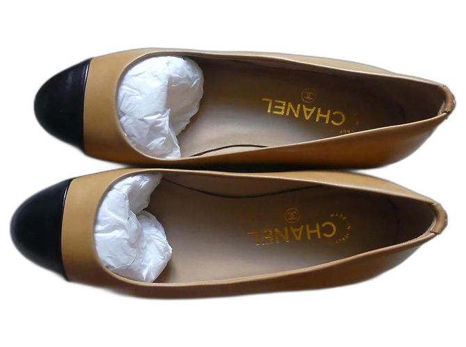 Chanel Ballerinas Beige Leder CC Logo Größe 37 - Ansicht 2