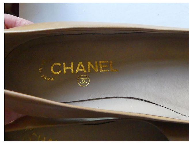 Chanel Ballerinas Beige Leder CC Logo Größe 37 - Ansicht 6