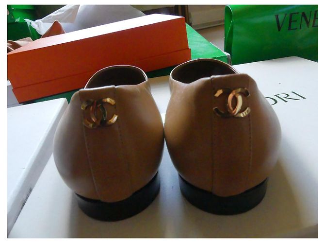 Chanel Ballerinas Beige Leder CC Logo Größe 37 - Ansicht 8