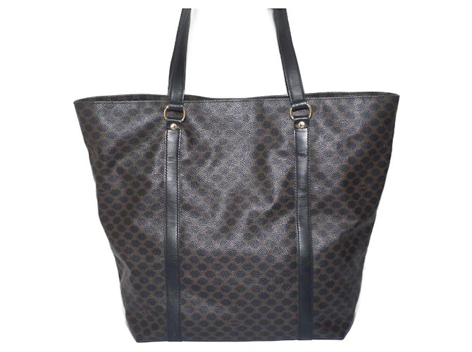 Celine Daoust NWT Authentic CELINE Macadam Tote BORSA A SPALLA MARRONE CON PELLE nera MC98/1 - vista 2