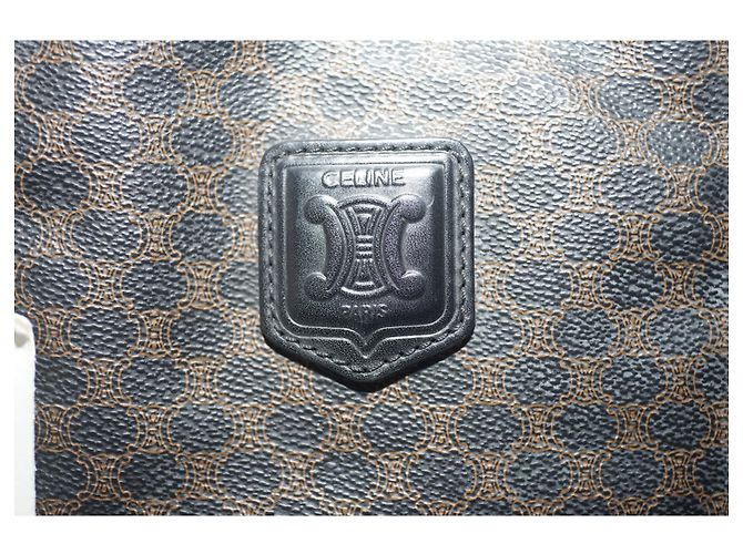 Celine Daoust NWT Authentic CELINE Macadam Tote BORSA A SPALLA MARRONE CON PELLE nera MC98/1 - vista 7