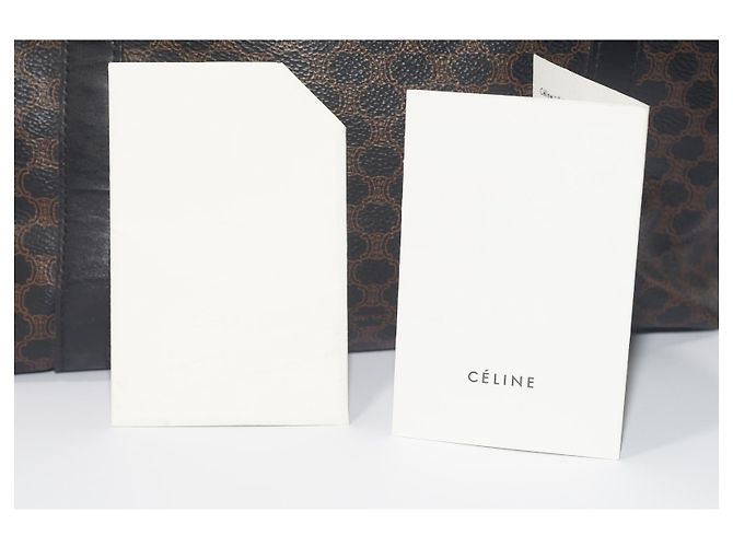 Celine Daoust NWT Authentic CELINE Macadam Tote BORSA A SPALLA MARRONE CON PELLE nera MC98/1 - vista 8