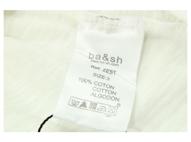 Vestido Ba&Sh con cuello de pico en algodón blanco - vista 5