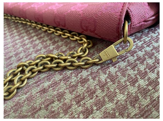 Pochette Gucci con catena Horsebit Rosa - vista 11