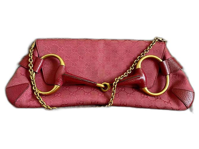 Pochette Gucci con catena Horsebit Rosa - vista 3