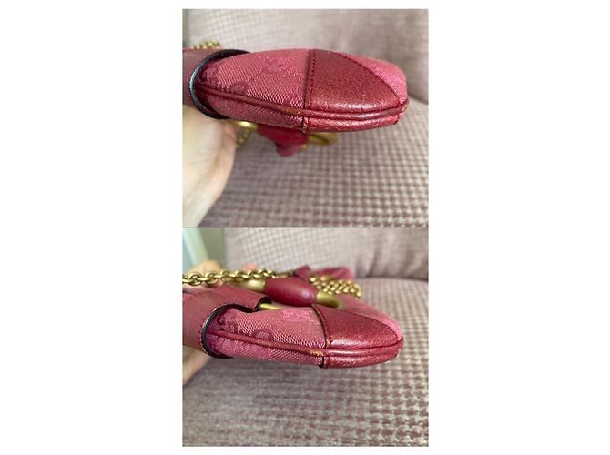 Pochette Gucci con catena Horsebit Rosa - vista 5