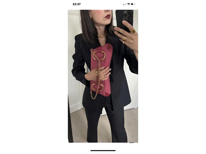 Pochette Gucci con catena Horsebit Rosa - vista 7