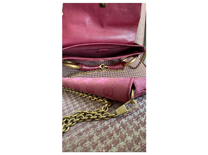 Pochette Gucci con catena Horsebit Rosa - vista 8