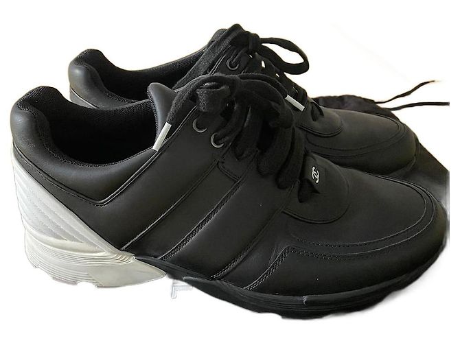 Sneakers Chanel in pelle nera Nero - vista 5