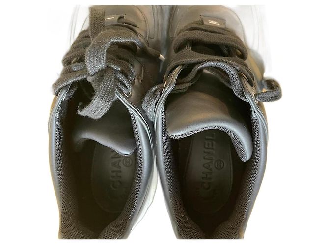 Sneakers Chanel in pelle nera Nero - vista 3