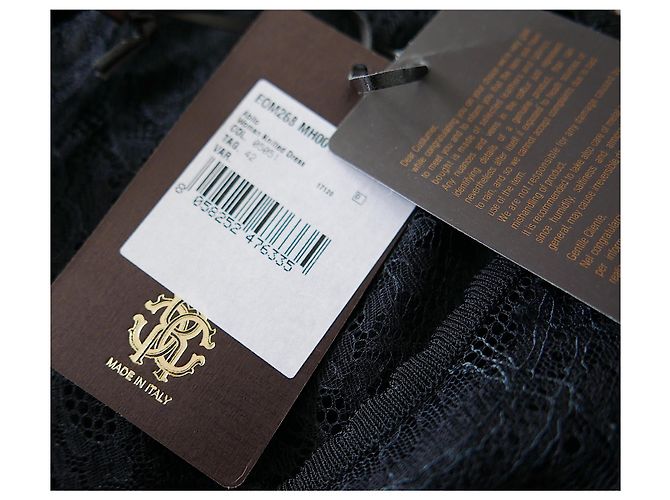 Roberto Cavalli Schwarzes Strick- und Spitzenkleid - Ansicht 6