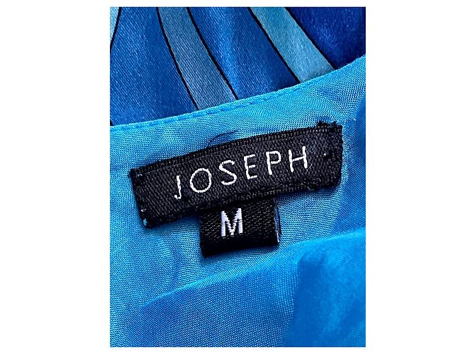 Atemberaubendes Seidenkleid von Joseph in verschiedenen Blautönen Hellblau Dunkelblau - Ansicht 4