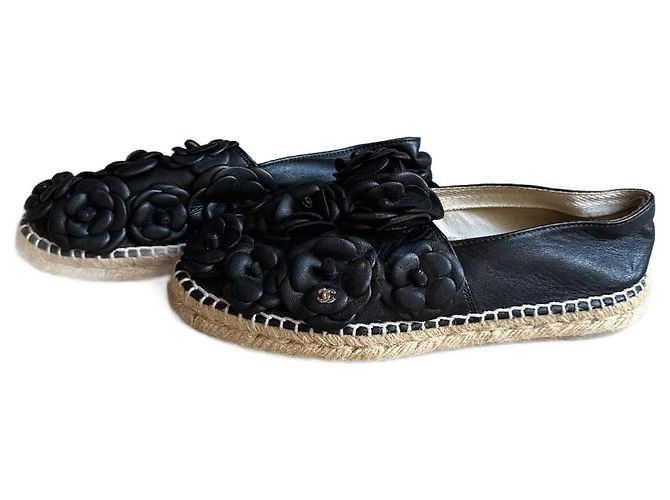 Espadrillas Chanel modello Camélia nere Nero - vista 3