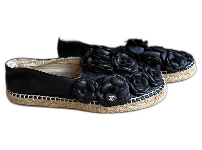 Espadrillas Chanel modello Camélia nere Nero - vista 4