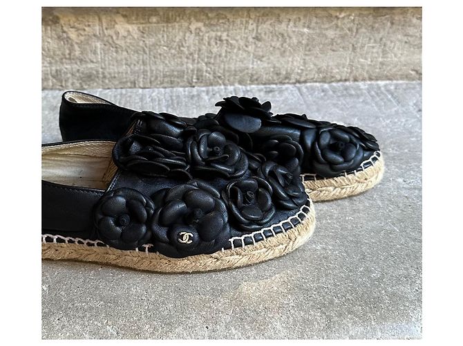 Espadrillas Chanel modello Camélia nere Nero - vista 5