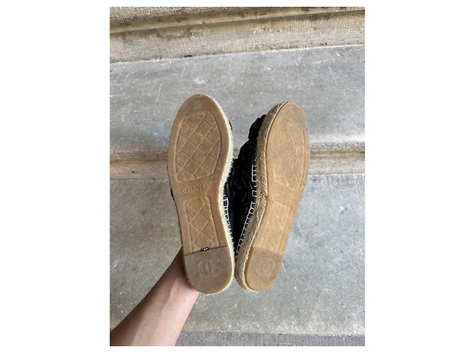Espadrillas Chanel modello Camélia nere Nero - vista 6