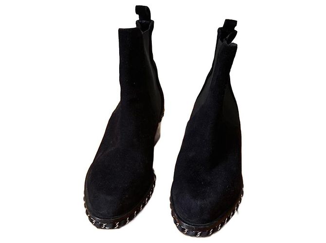 Botas Chanel Suede negras talla 38 Negro - vista 2