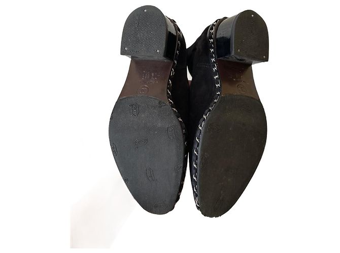 Botas Chanel Suede negras talla 38 Negro - vista 4