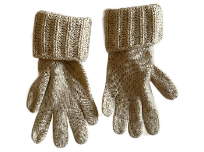 Guanti in cashmere Chanel Beige - vista 2