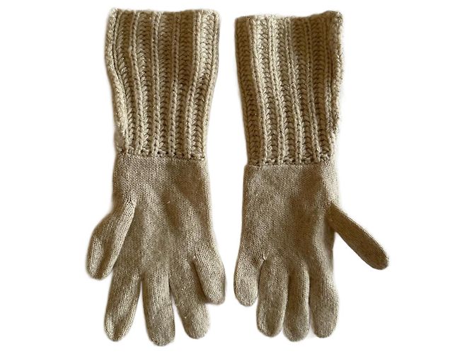 Guanti in cashmere Chanel Beige - vista 3