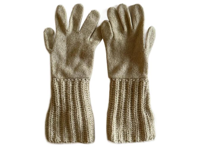 Guanti in cashmere Chanel Beige - vista 4