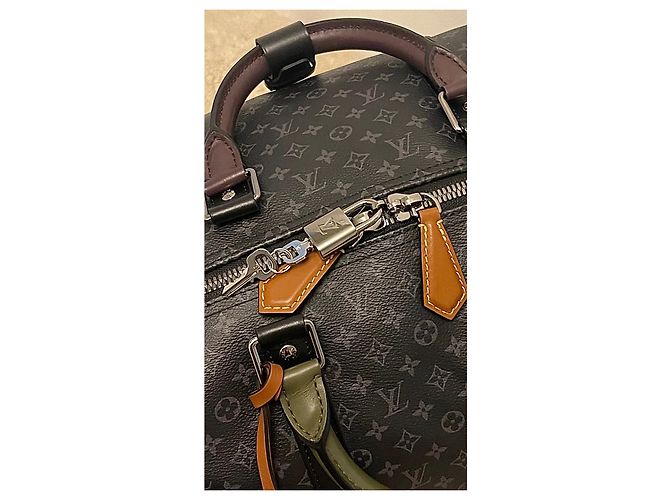 Abbesses Louis Vuitton Keepall Nero in Tela - vista 11