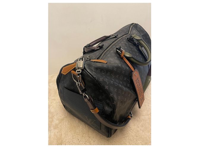 Abbesses Louis Vuitton Keepall Nero in Tela - vista 6