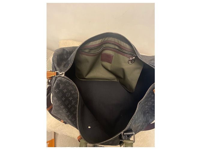 Abbesses Louis Vuitton Keepall Nero in Tela - vista 9