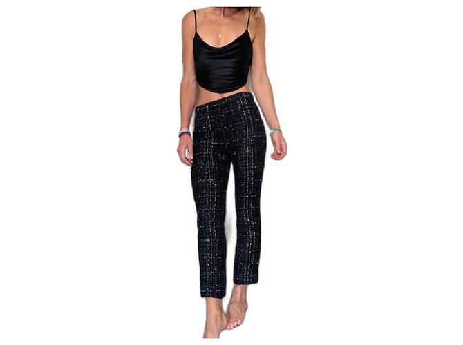 Pantalones Chanel de tweed negro - vista 2