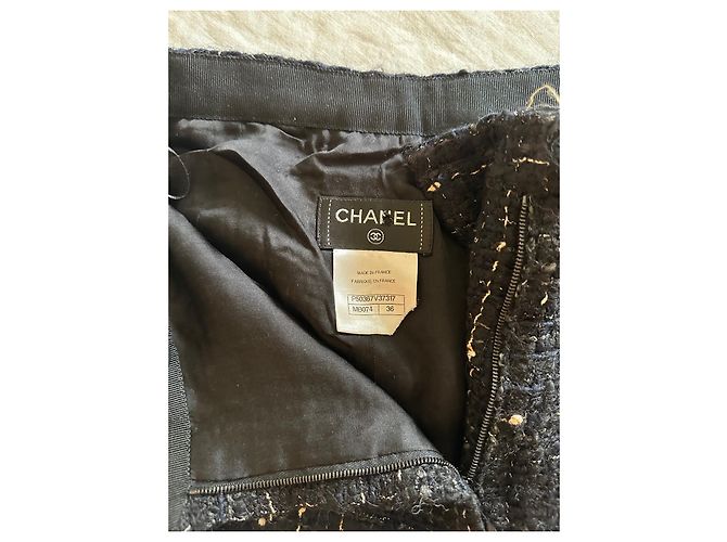 Pantalones Chanel de tweed negro - vista 5