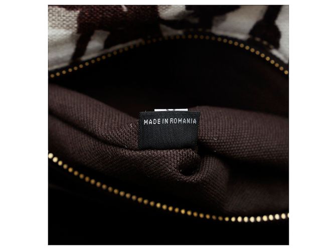 Tote Borsa Shopping Prada Bianca Canapa Stampata - vista 7